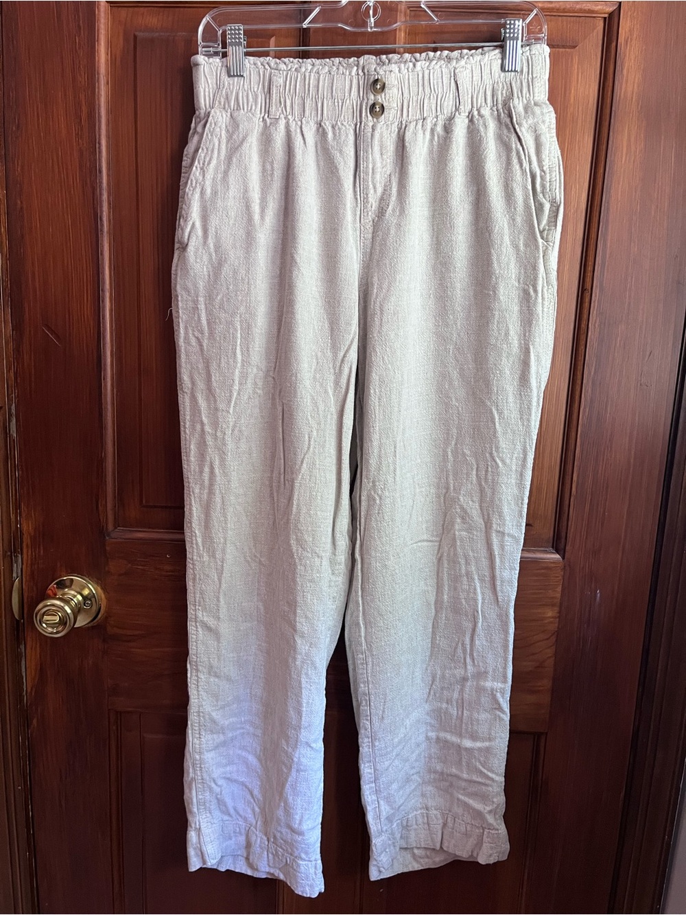 Briggs New York Light Beige Elastic Waist Casual Chinos